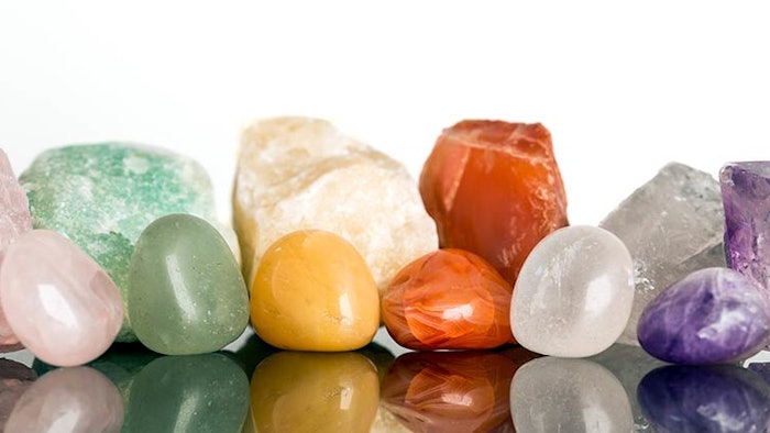 Different crystals in a row