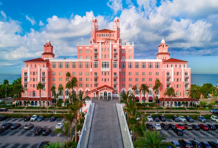 exterior arial shot of the don cesar hotel
