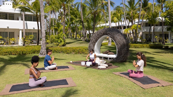 Sound healing and yoga at Melia Punta Cana Beach Resort