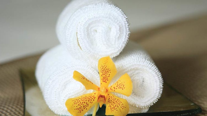 spa towels with flower