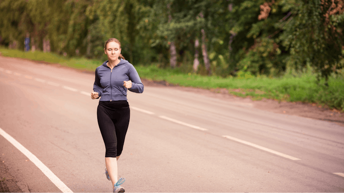 woman jogging in colder weather