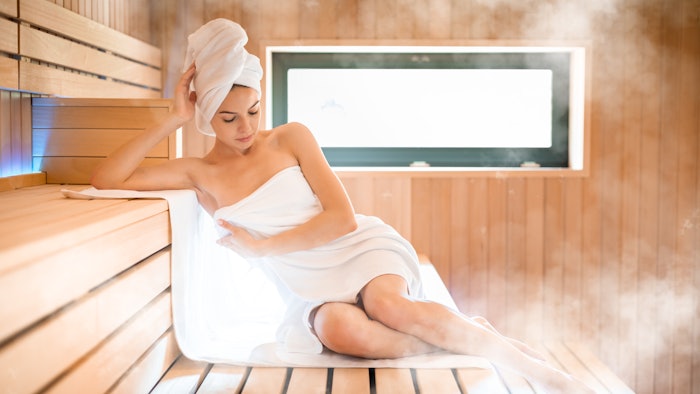 woman in sauna